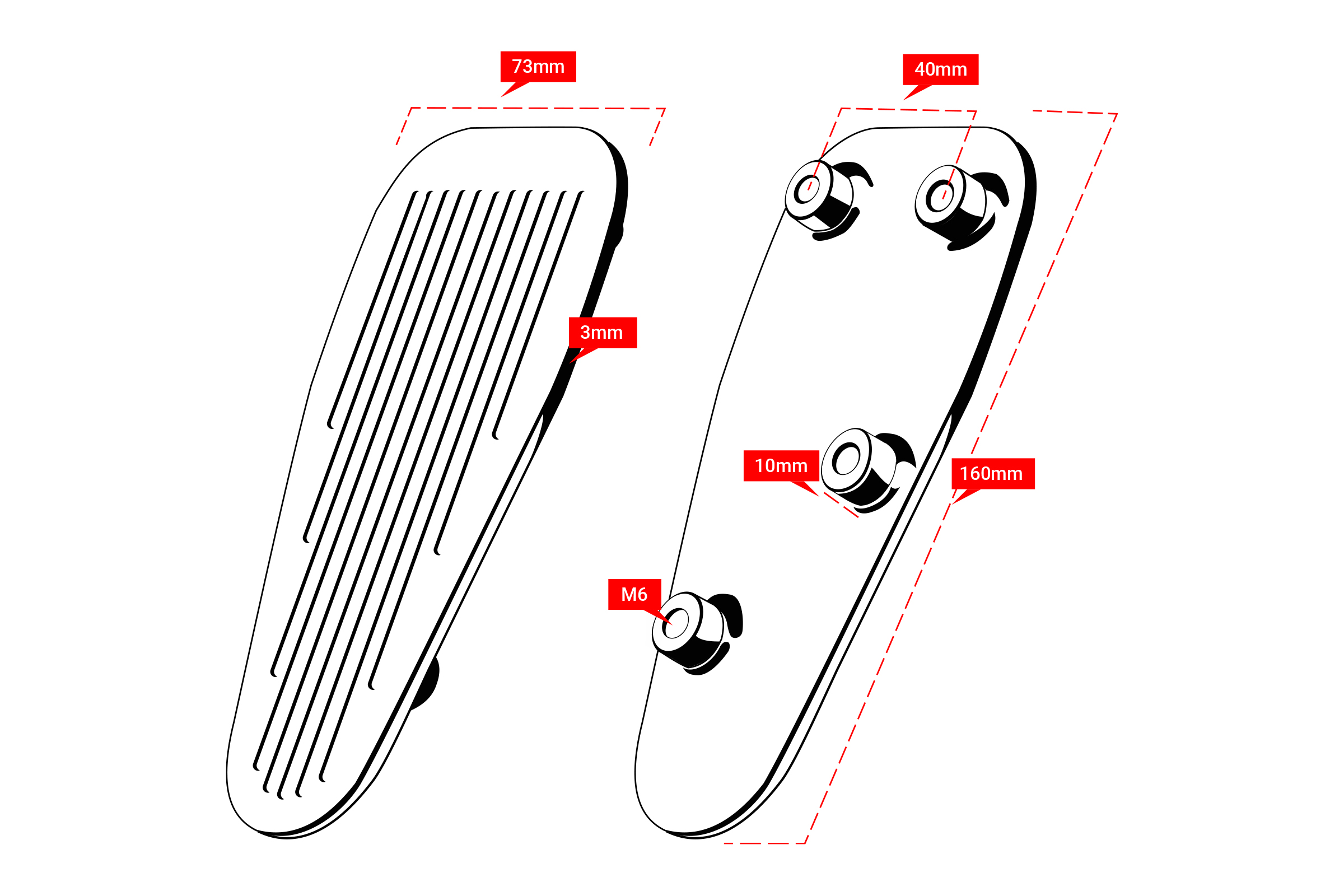 Aluminium Footrest